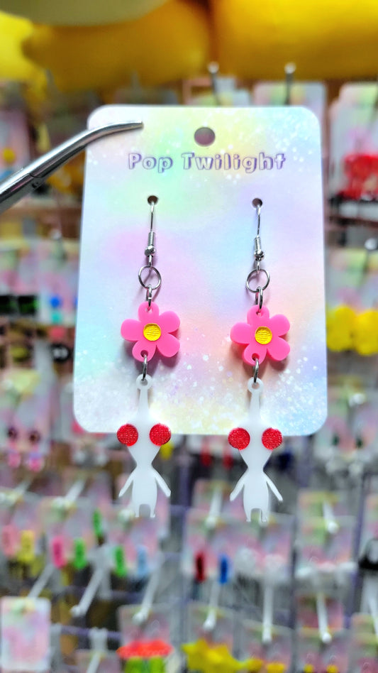 White Pikmin Earrings